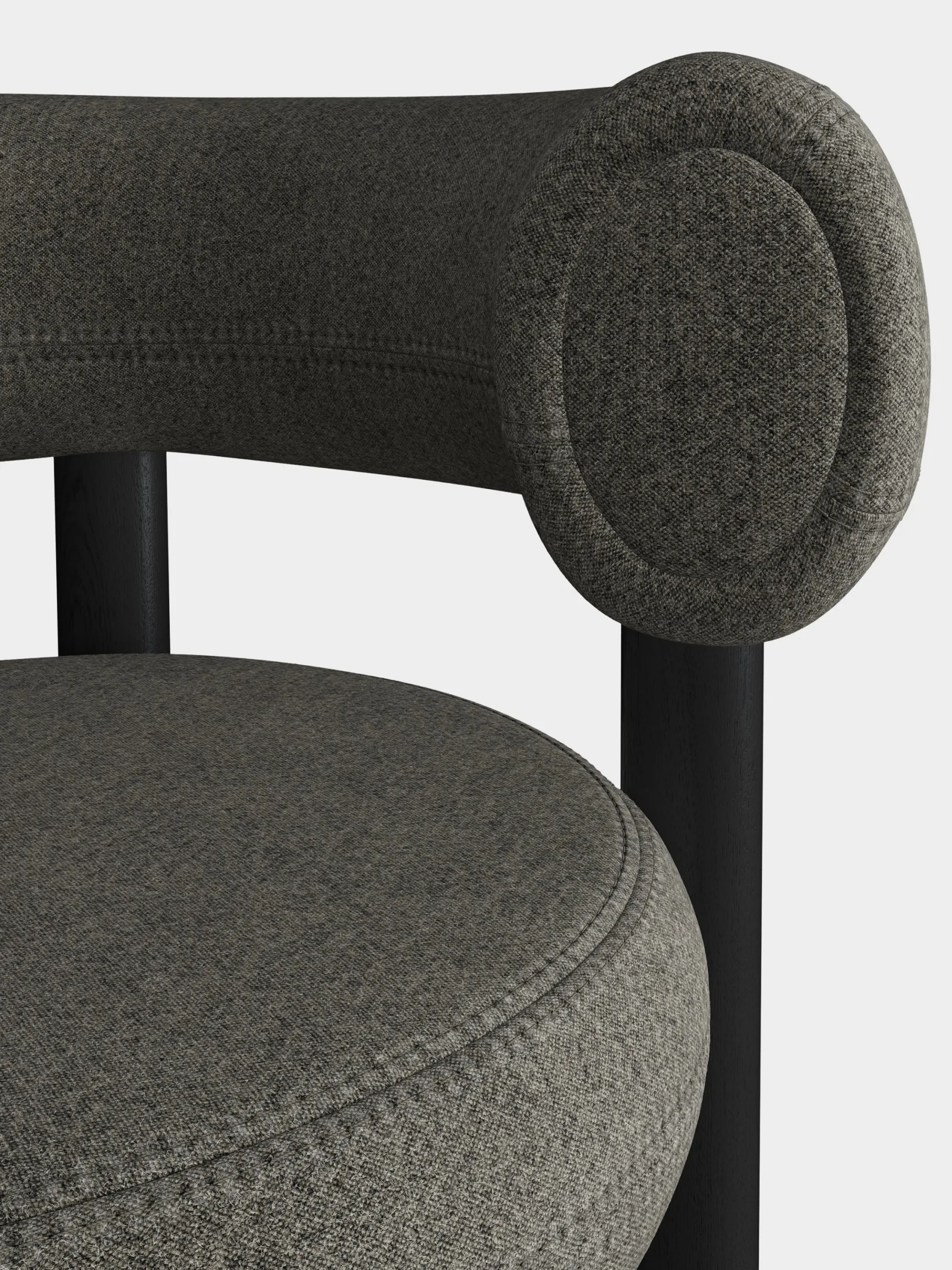 Fat Black Wood 75cm Bar Stool