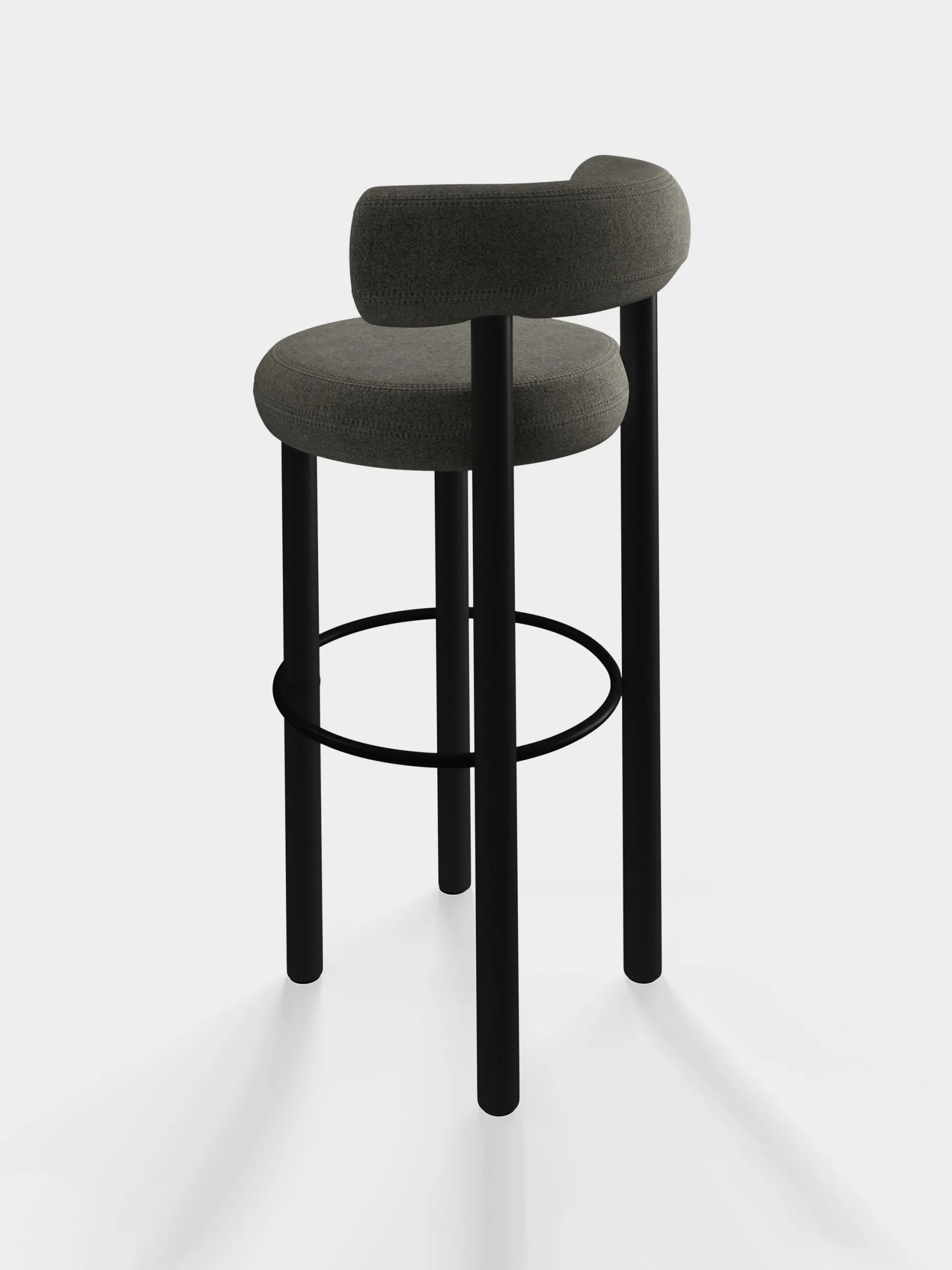Fat Black Wood 75cm Bar Stool