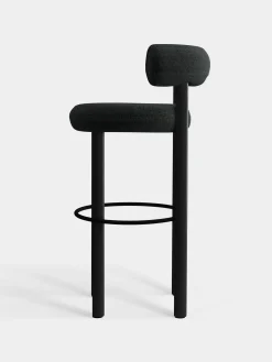 Fat Black Wood 75cm Bar Stool