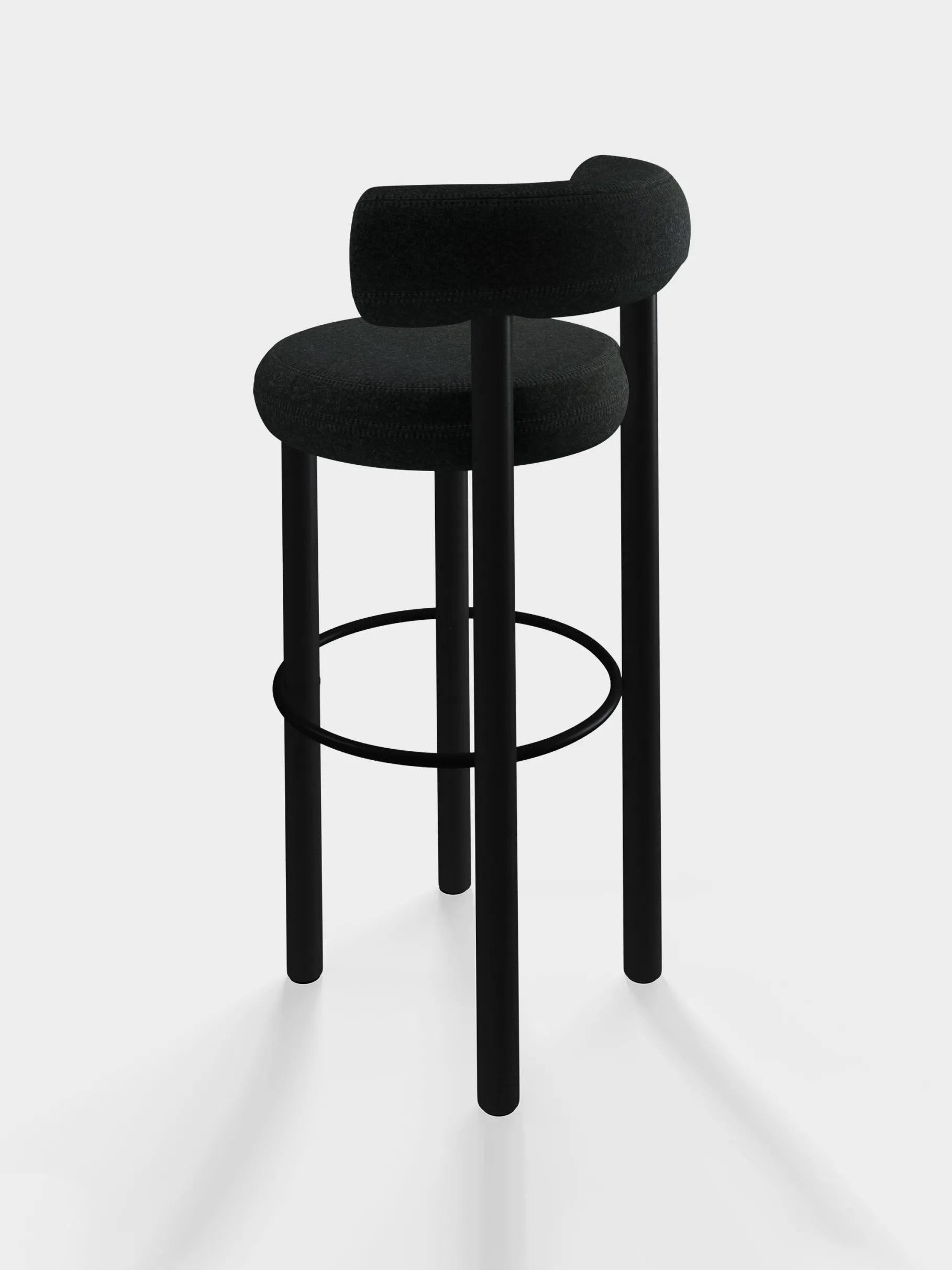 Fat Black Wood 75cm Bar Stool