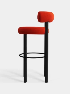 Fat Black Wood 75cm Bar Stool