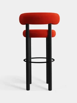 Fat Black Wood 75cm Bar Stool