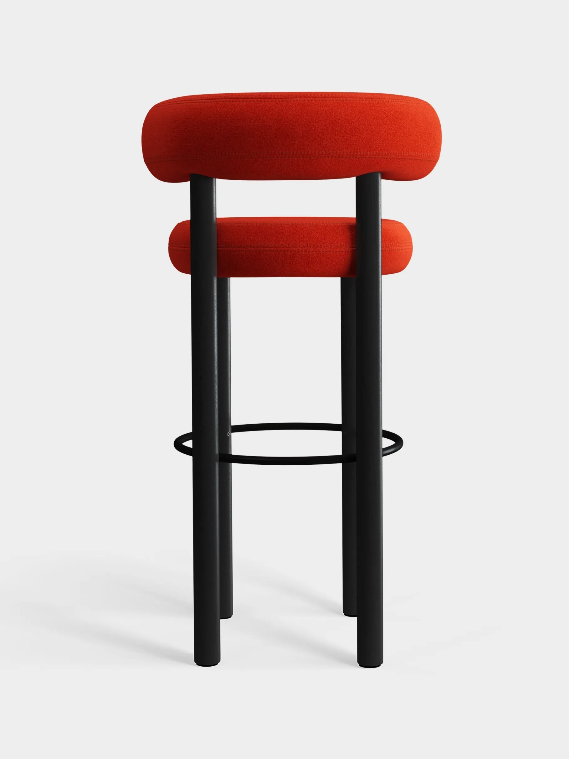 Fat Black Wood 75cm Bar Stool