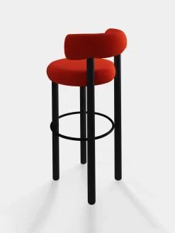 Fat Black Wood 75cm Bar Stool
