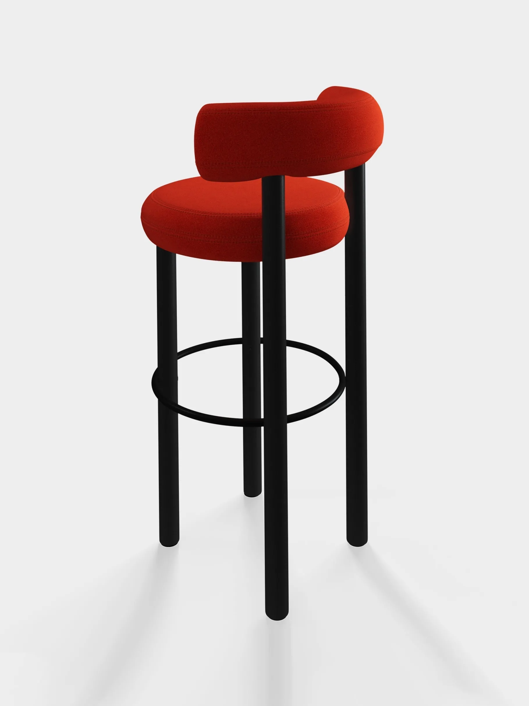 Fat Black Wood 75cm Bar Stool
