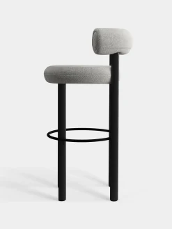 Fat Black Wood 75cm Bar Stool