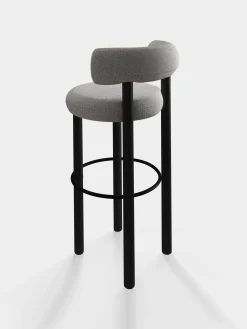Fat Black Wood 75cm Bar Stool