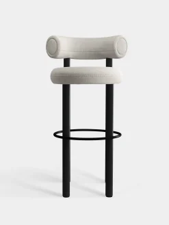 Fat Black Wood 75cm Bar Stool