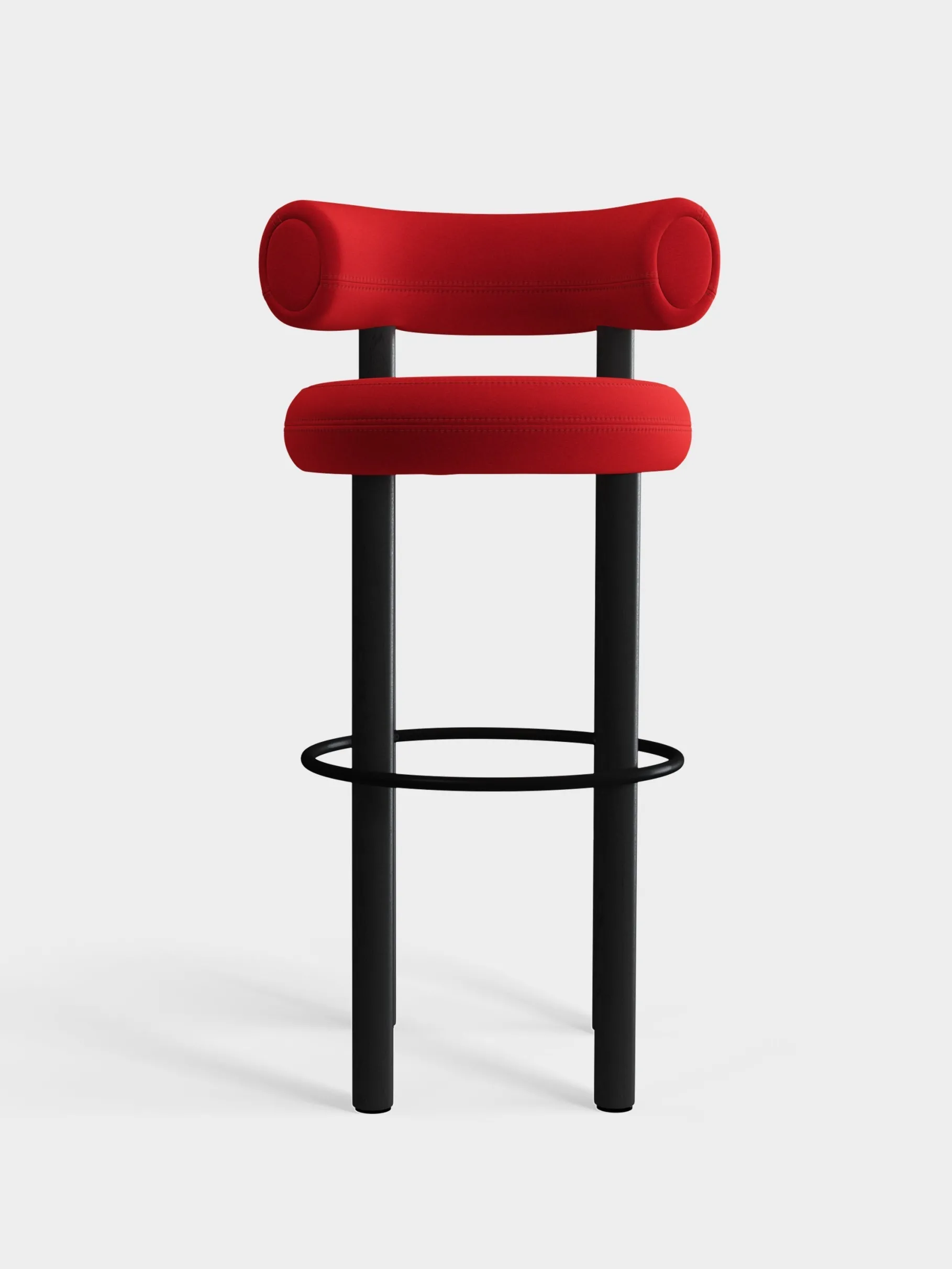Fat Black Wood 75cm Bar Stool