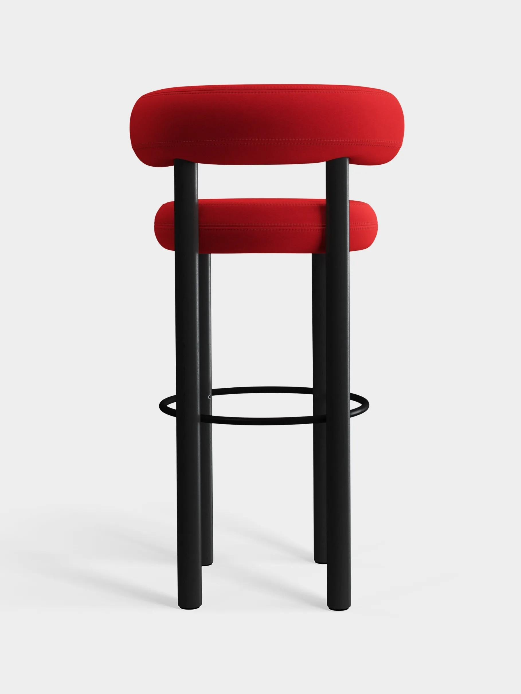 Fat Black Wood 75cm Bar Stool