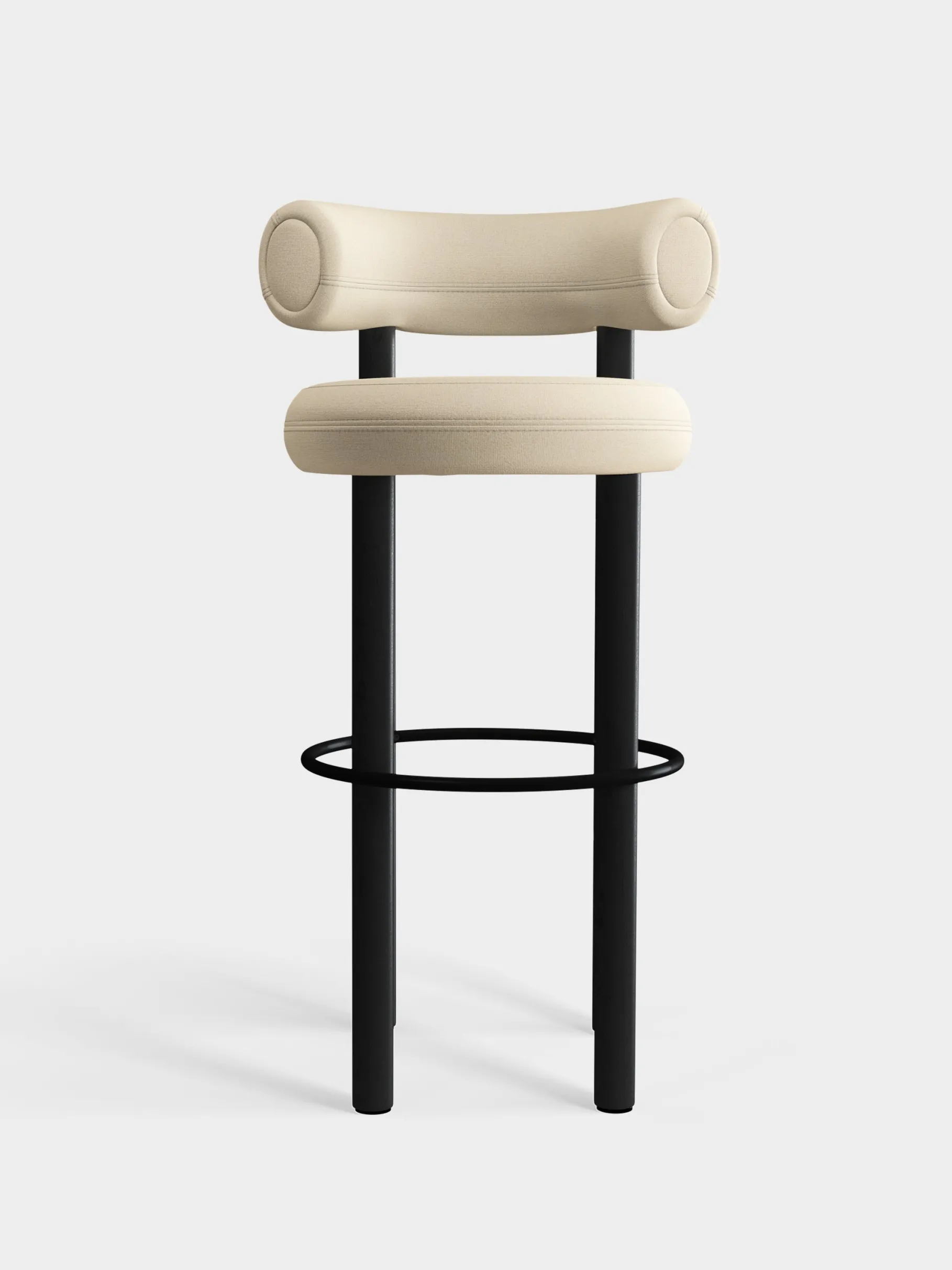 Fat Black Wood 75cm Bar Stool