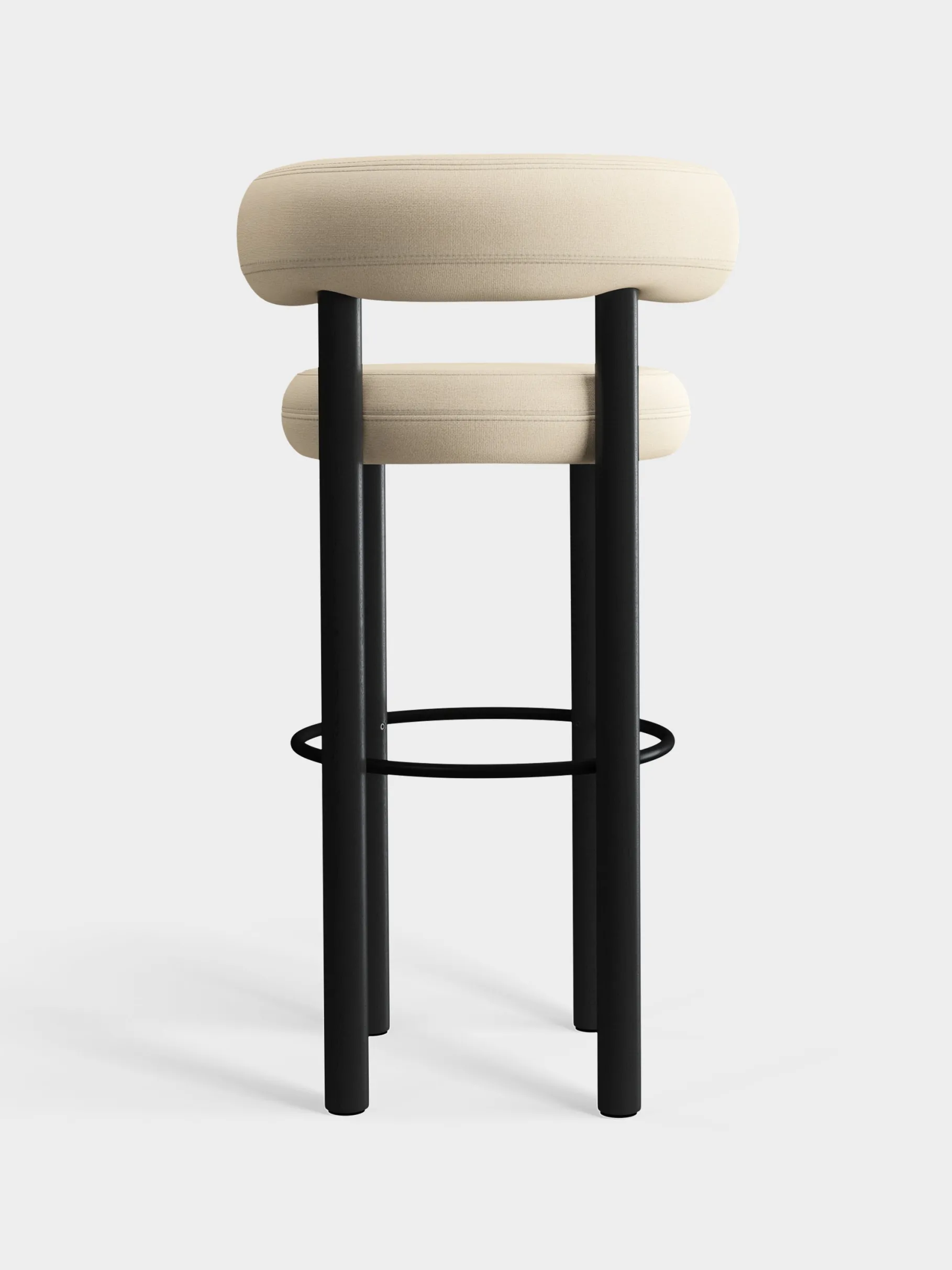 Fat Black Wood 75cm Bar Stool