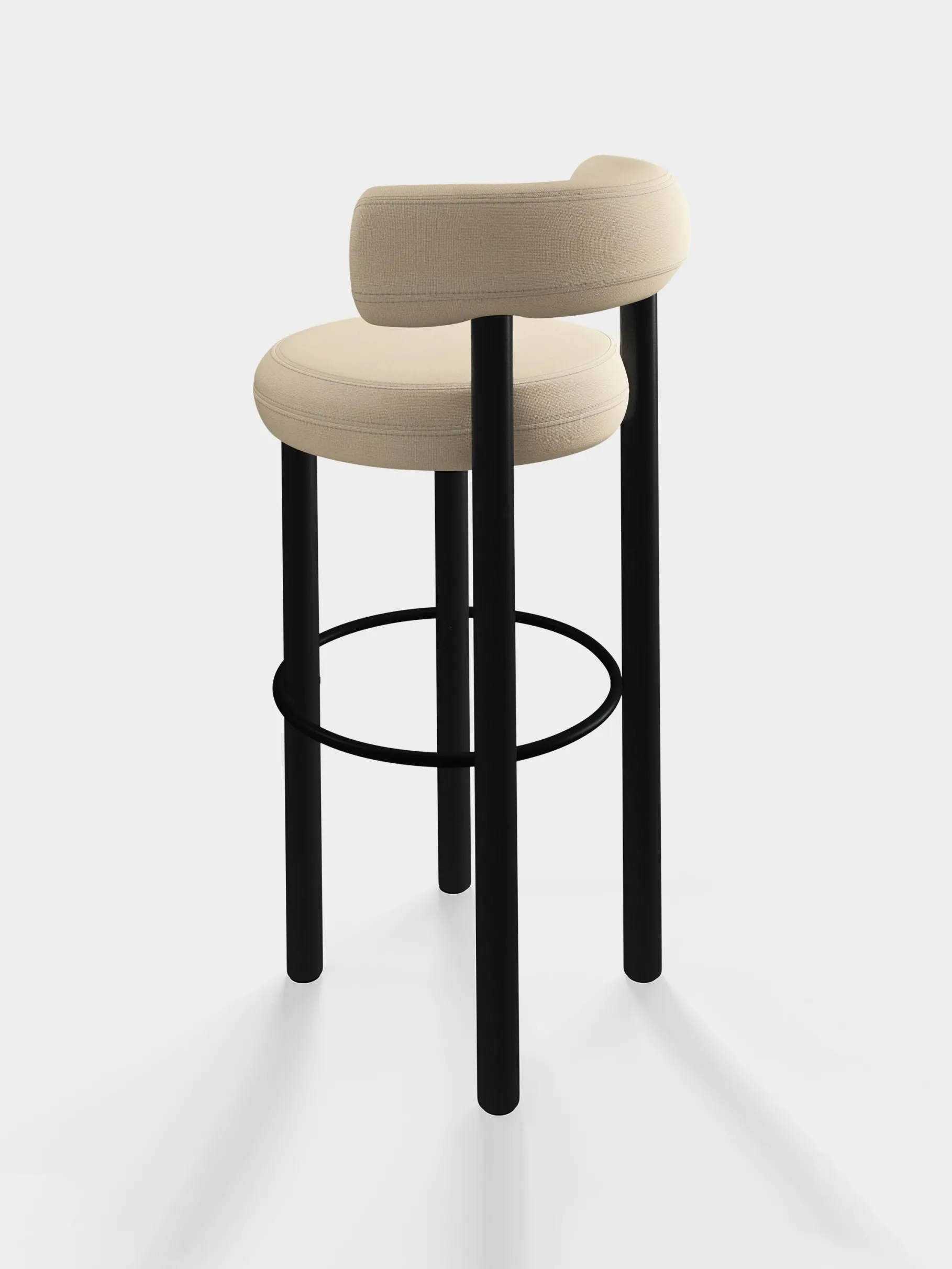 Fat Black Wood 75cm Bar Stool