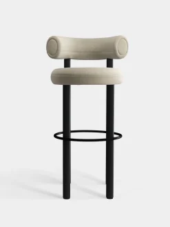 Fat Black Wood 75cm Bar Stool