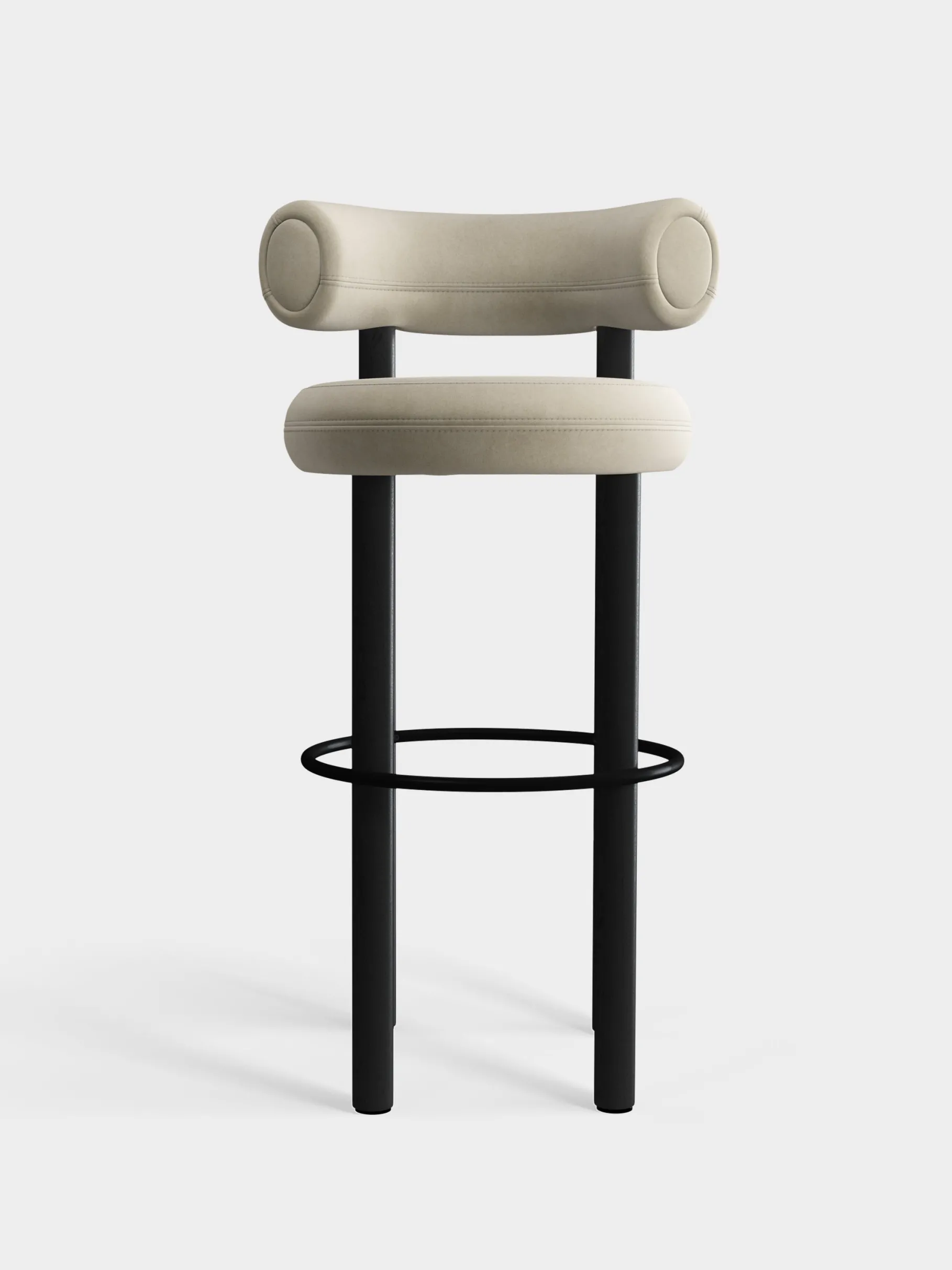 Fat Black Wood 75cm Bar Stool