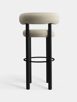 Fat Black Wood 75cm Bar Stool