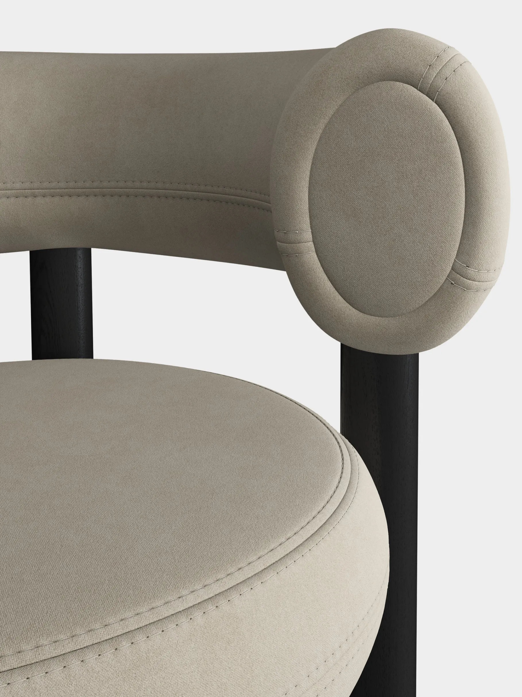 Fat Black Wood 75cm Bar Stool