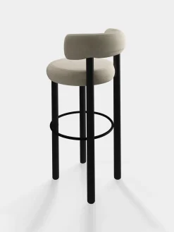 Fat Black Wood 75cm Bar Stool