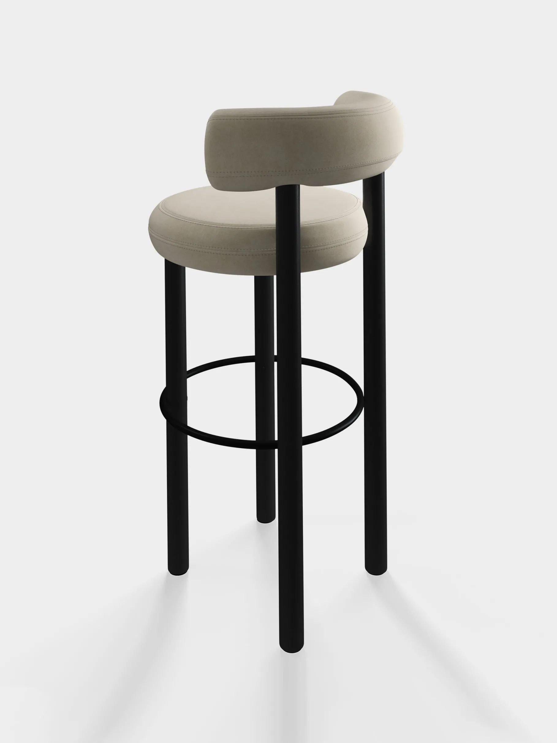 Fat Black Wood 75cm Bar Stool