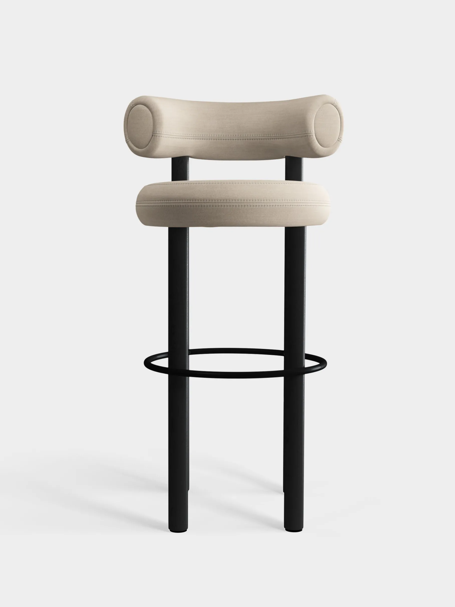 Fat Black Wood 75cm Bar Stool