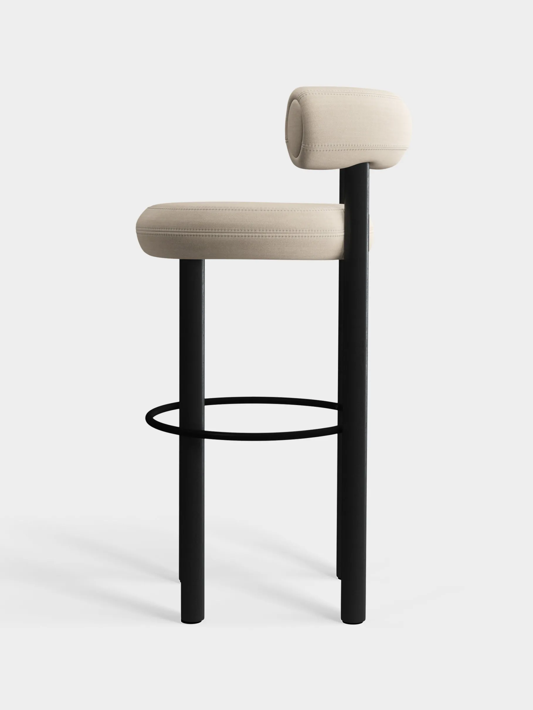 Fat Black Wood 75cm Bar Stool