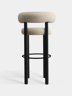 Fat Black Wood 75cm Bar Stool