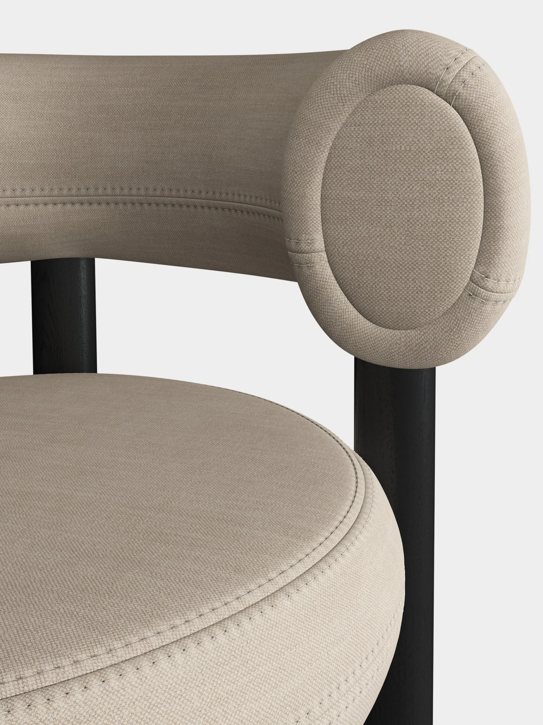 Fat Black Wood 75cm Bar Stool