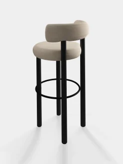 Fat Black Wood 75cm Bar Stool