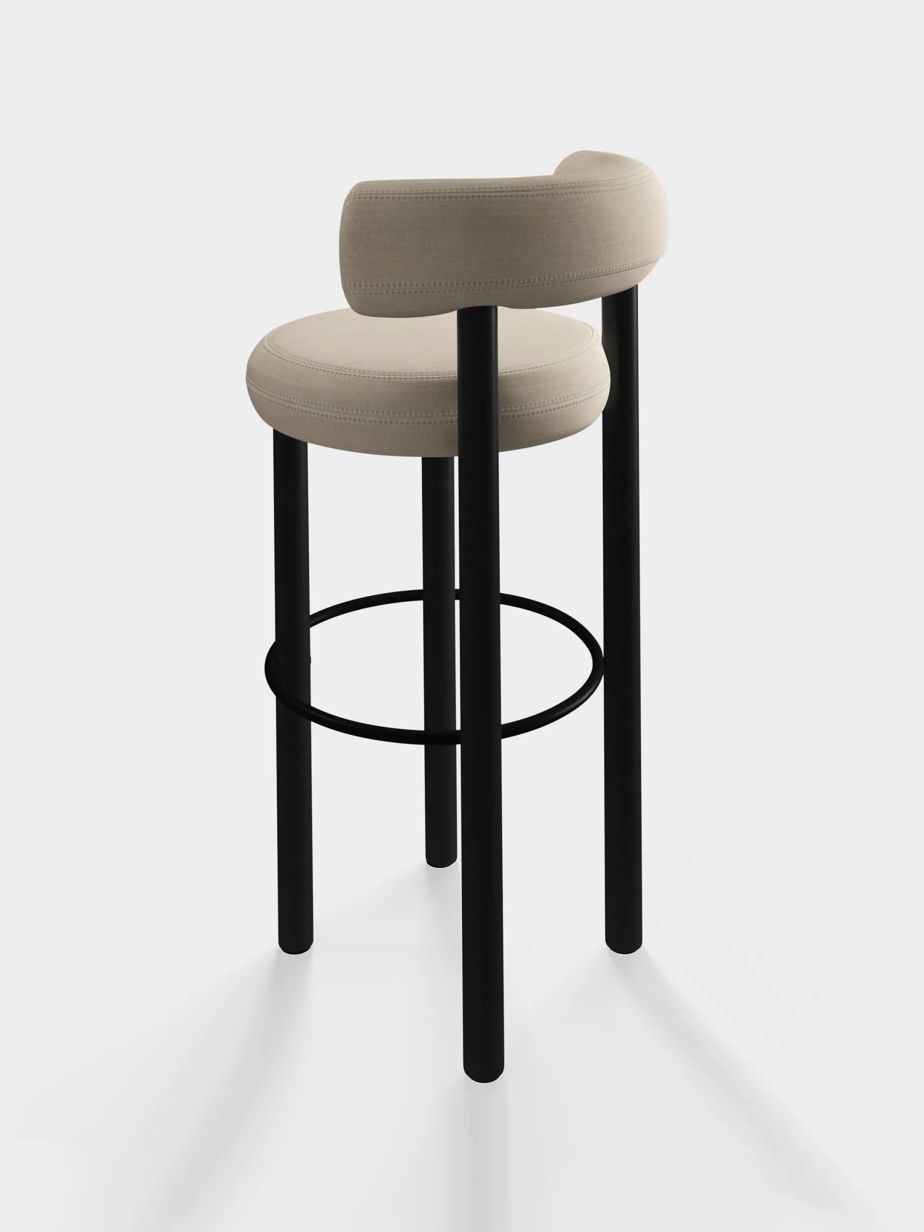 Fat Black Wood 75cm Bar Stool