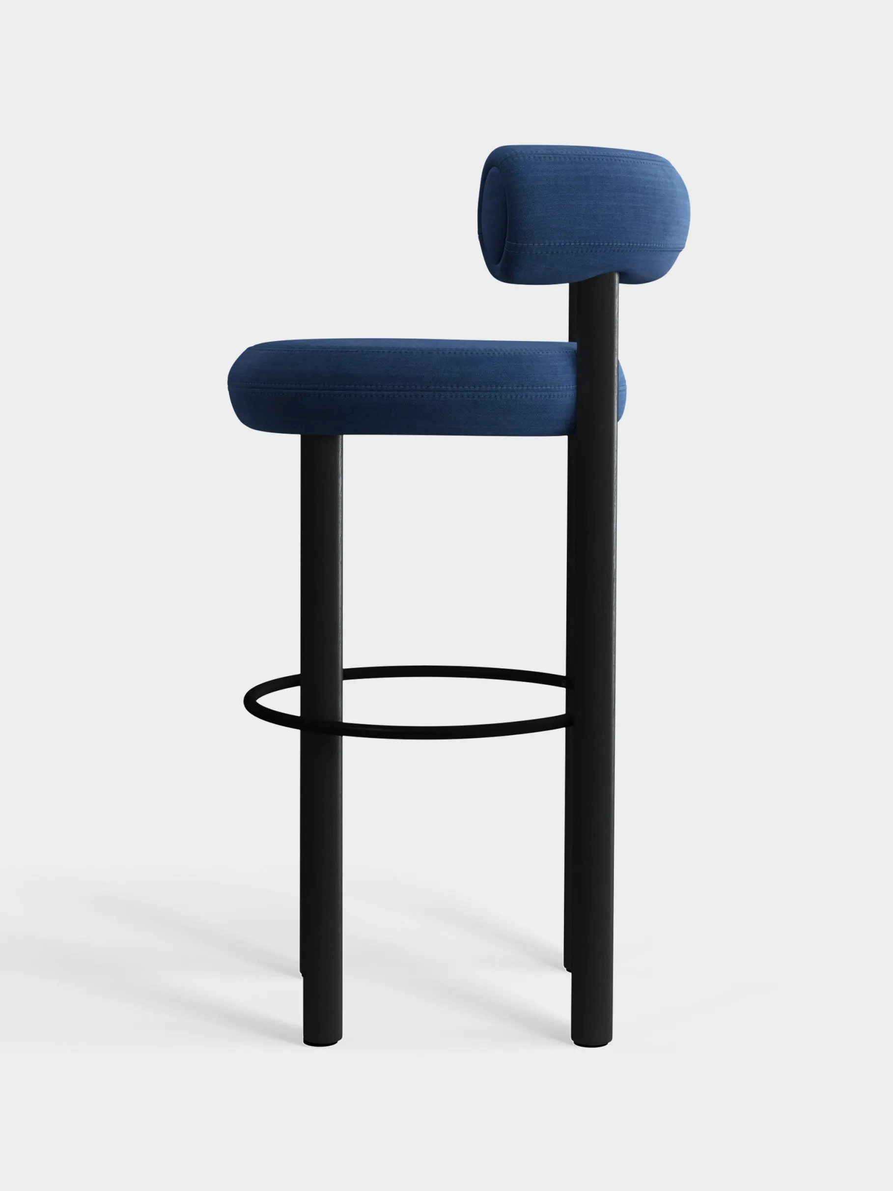 Fat Black Wood 75cm Bar Stool