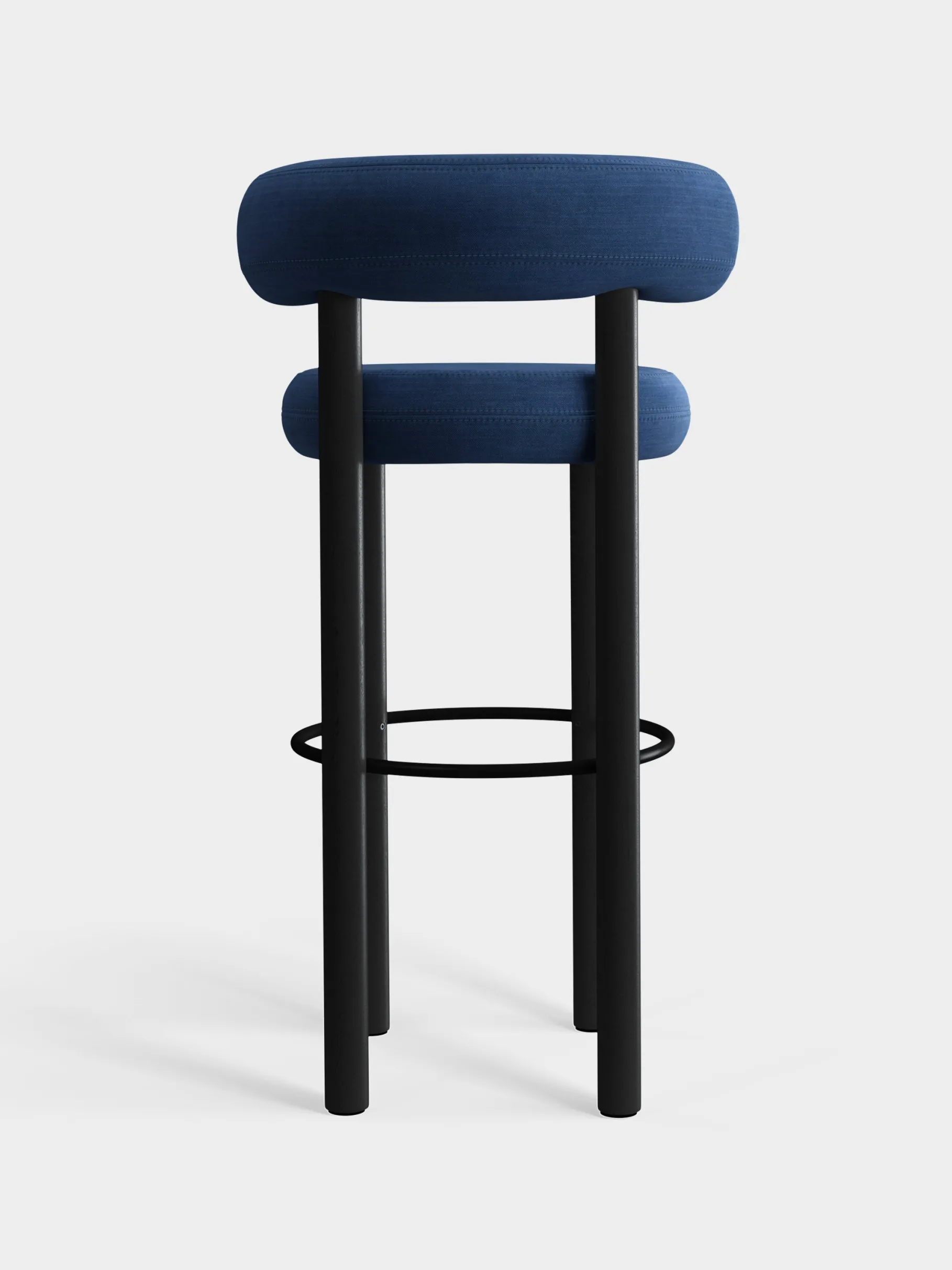 Fat Black Wood 75cm Bar Stool