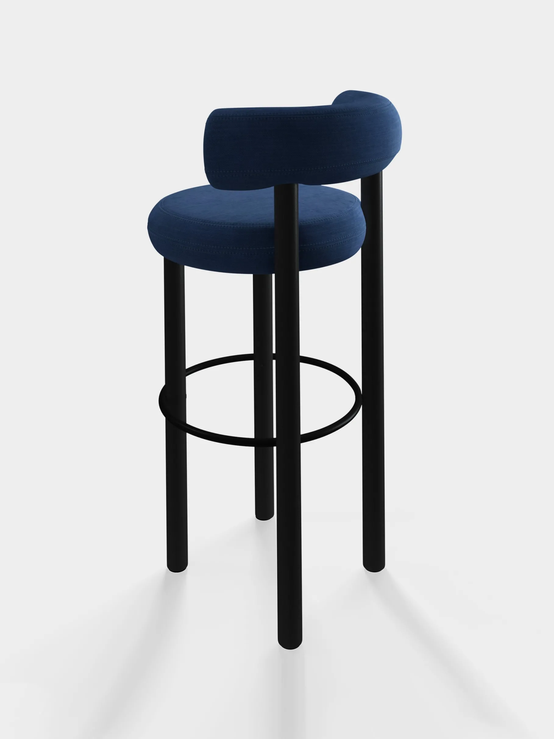 Fat Black Wood 75cm Bar Stool