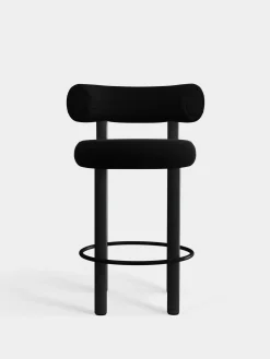 Fat Black Wood 65cm Counter Stool