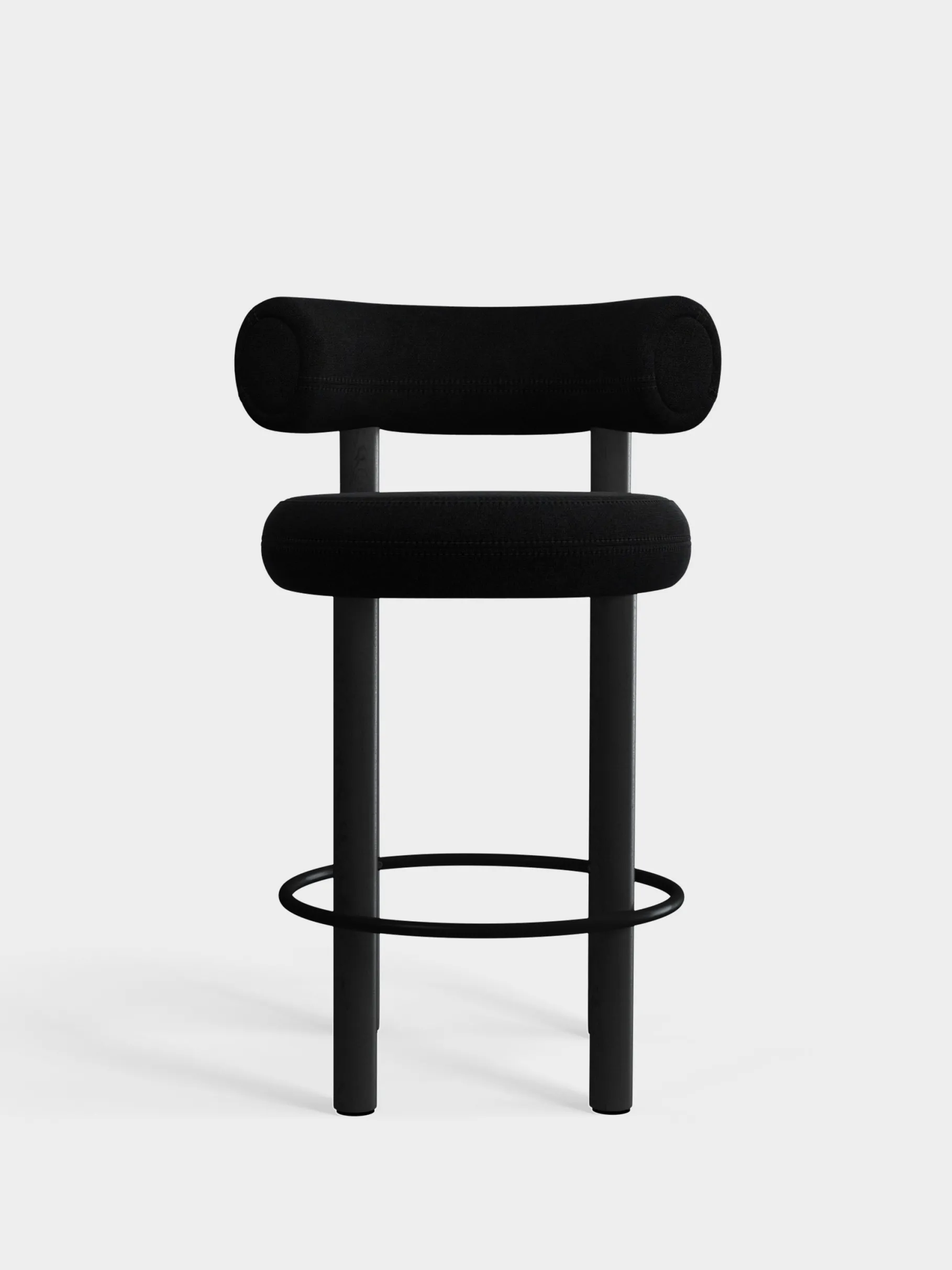 Fat Black Wood 65cm Counter Stool