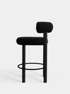 Fat Black Wood 65cm Counter Stool