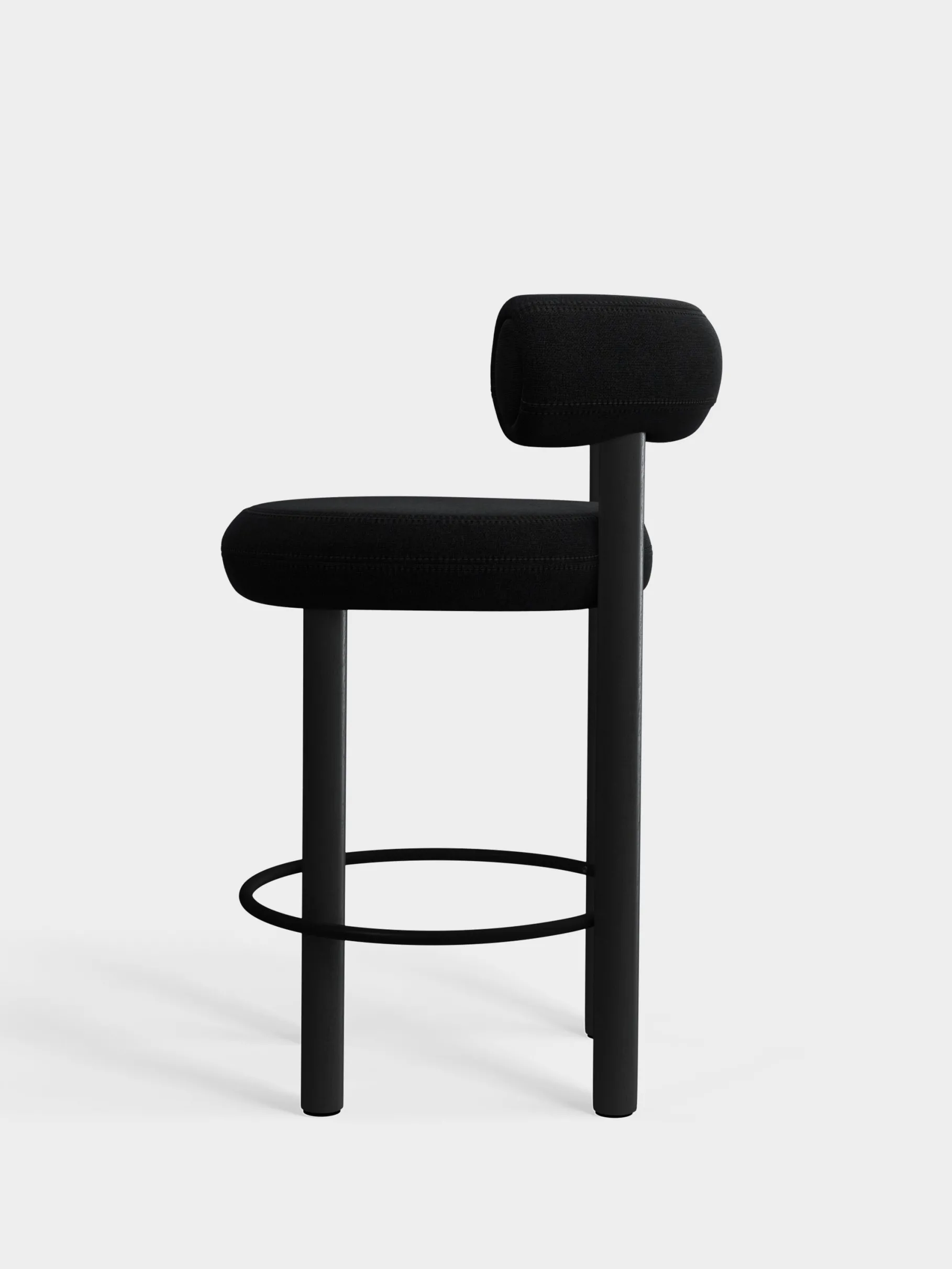 Fat Black Wood 65cm Counter Stool