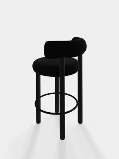 Fat Black Wood 65cm Counter Stool