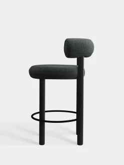 Fat Black Wood 65cm Counter Stool