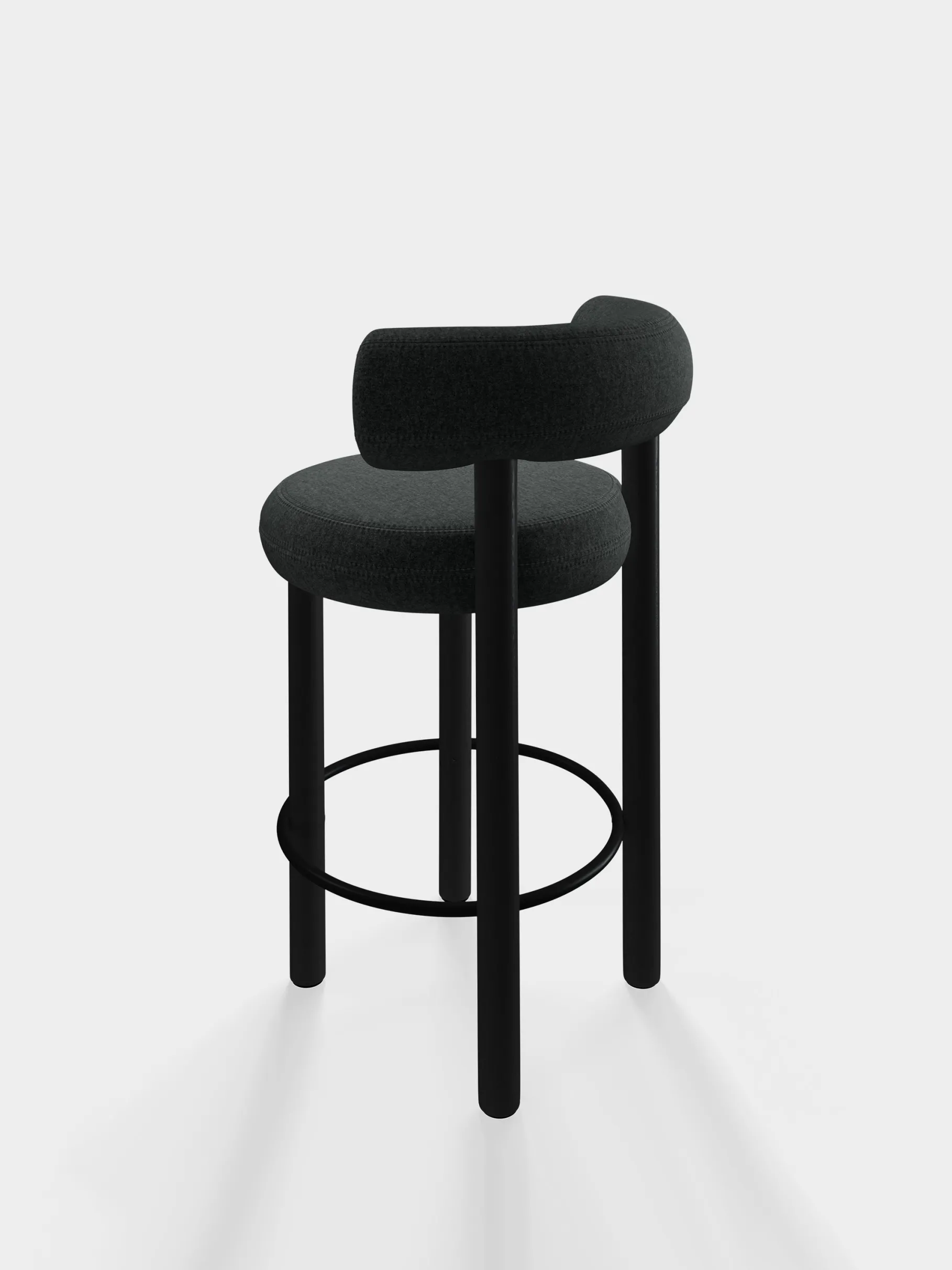 Fat Black Wood 65cm Counter Stool