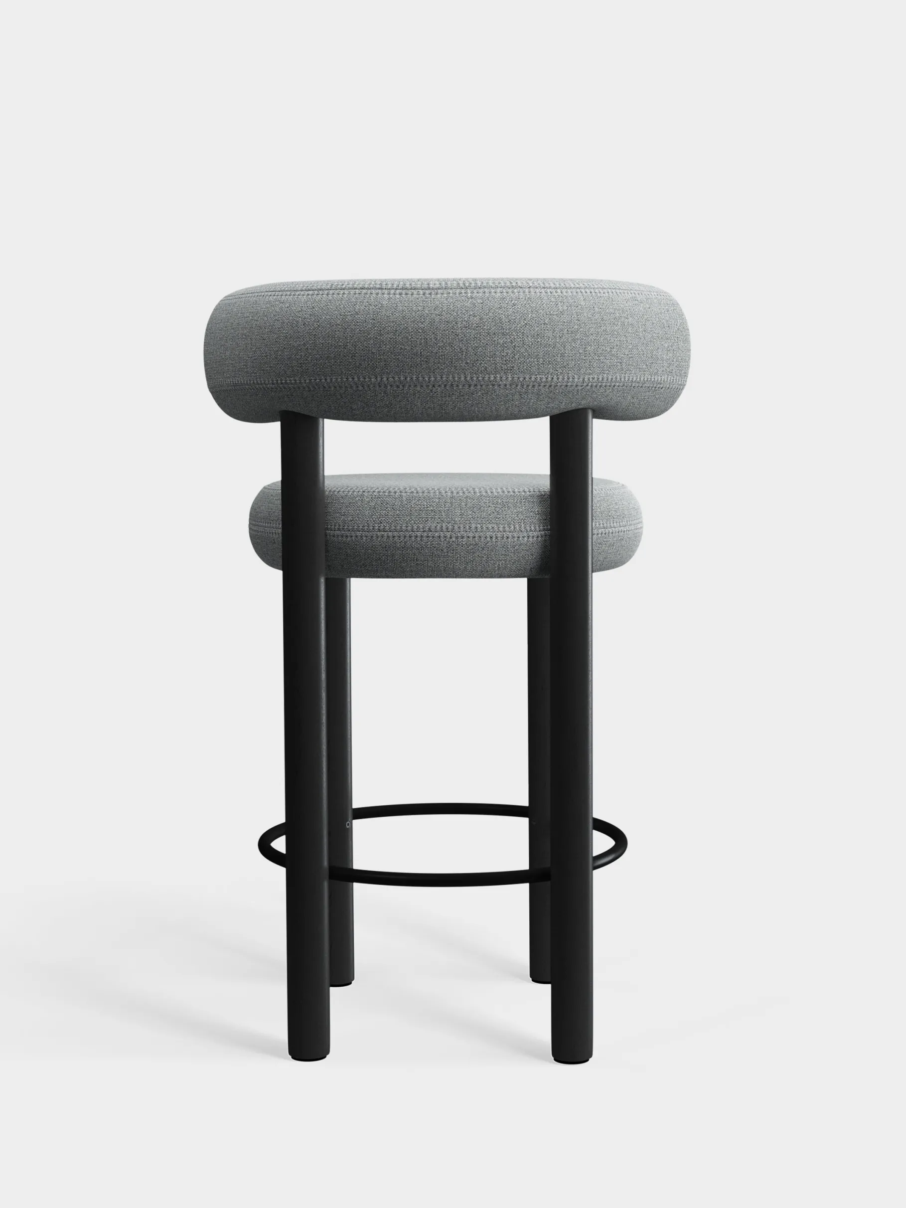 Fat Black Wood 65cm Counter Stool