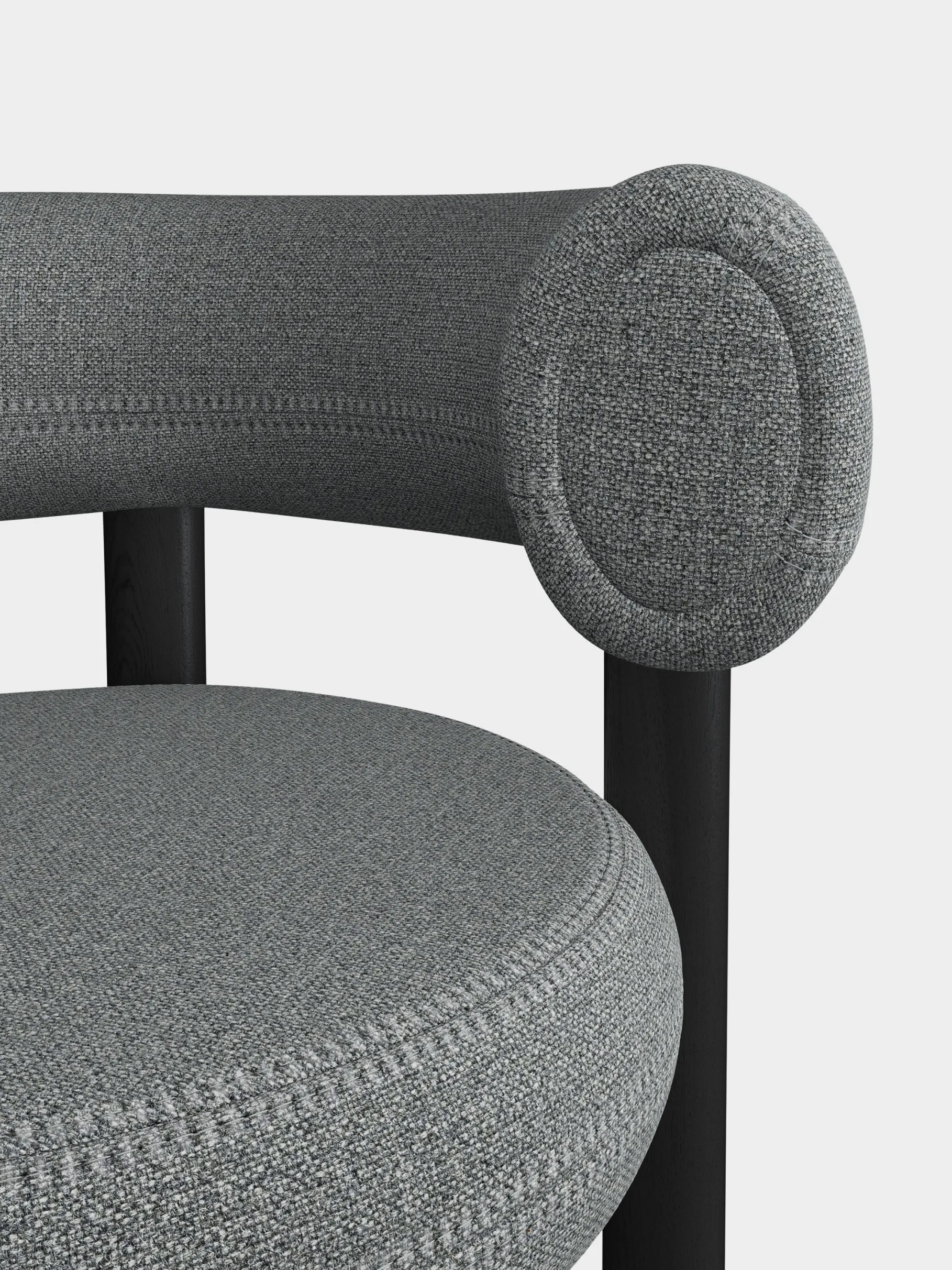 Fat Black Wood 65cm Counter Stool