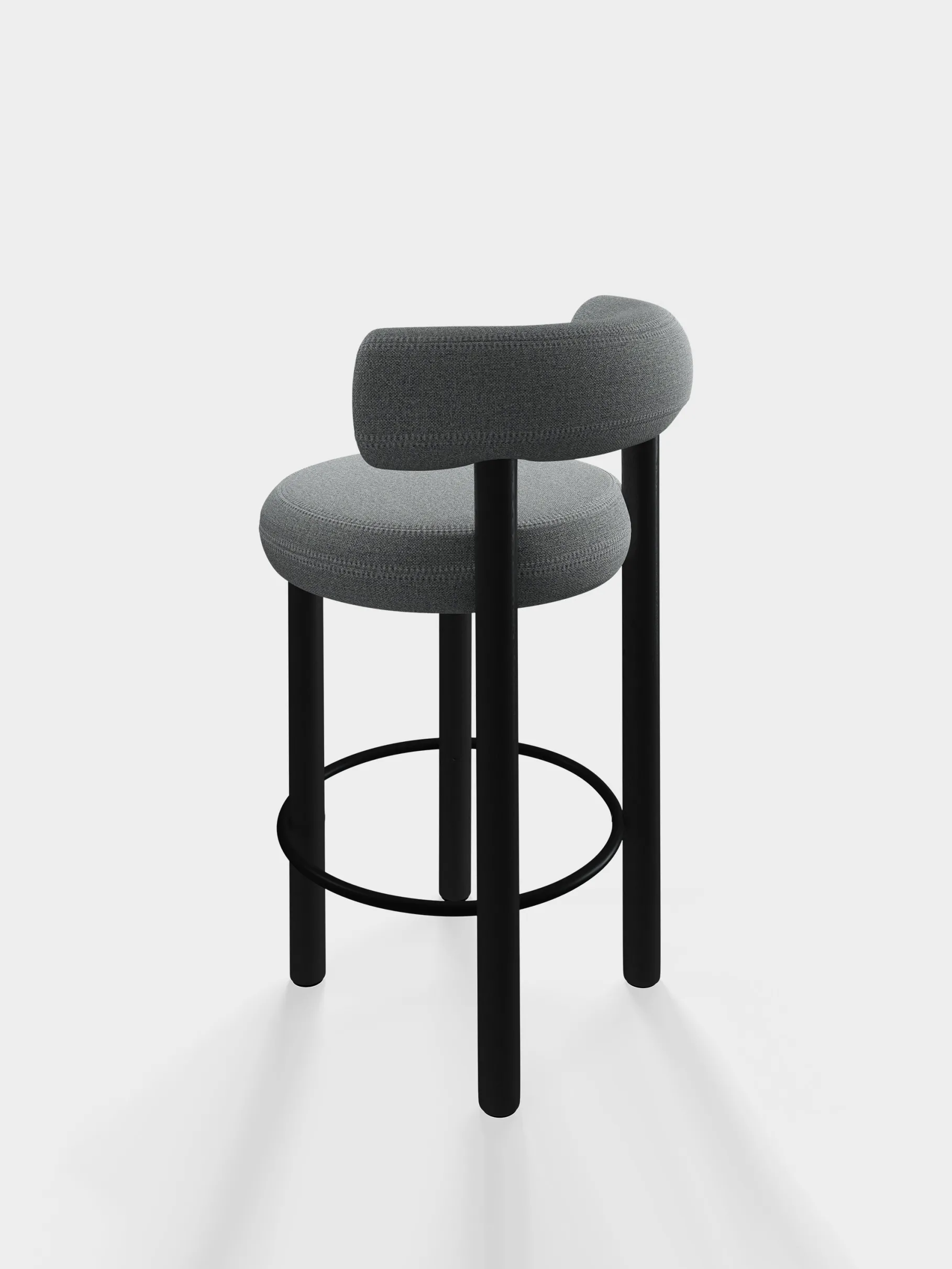 Fat Black Wood 65cm Counter Stool