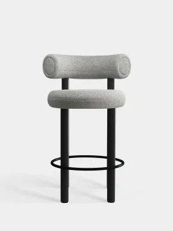 Fat Black Wood 65cm Counter Stool