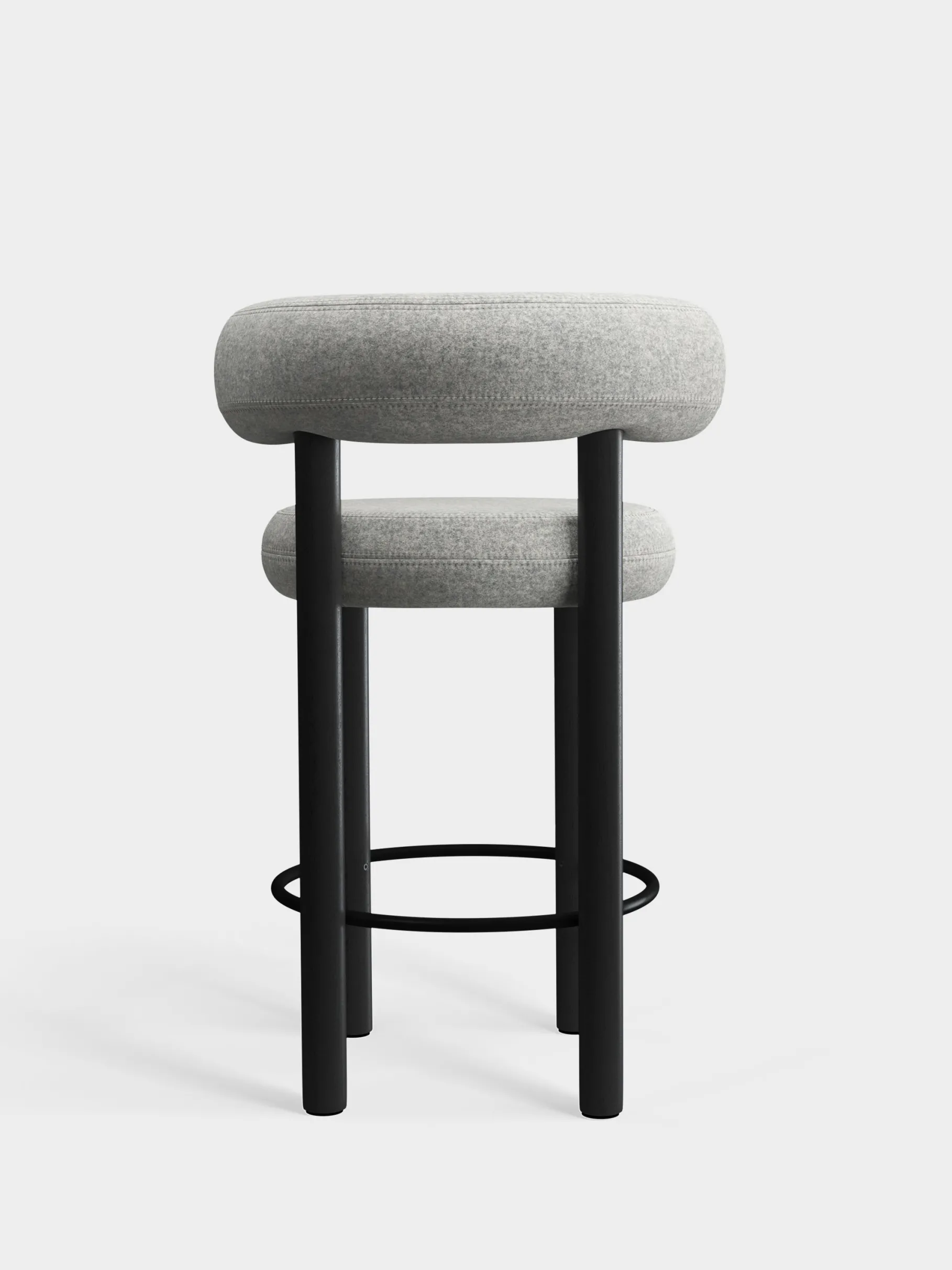 Fat Black Wood 65cm Counter Stool