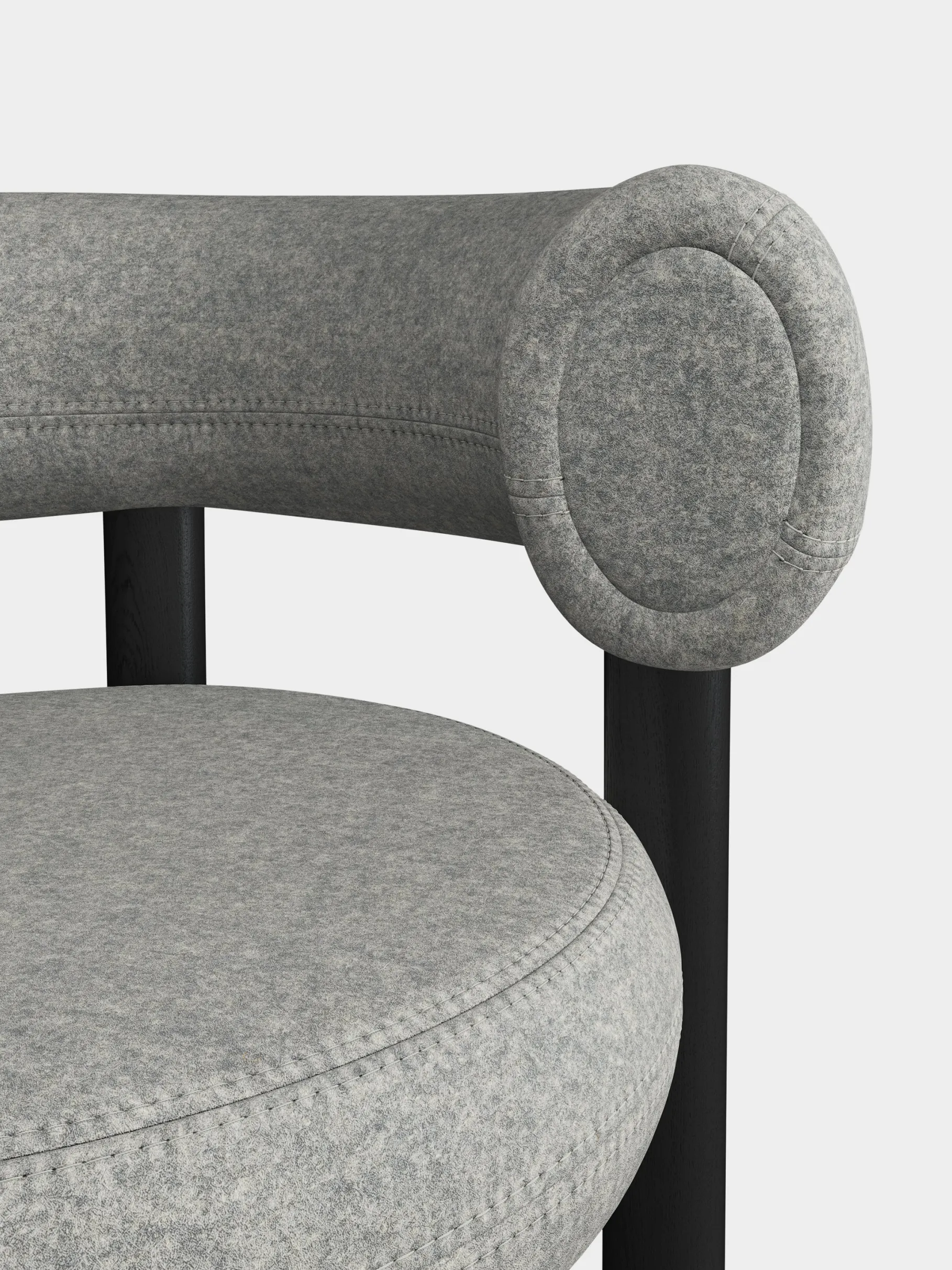 Fat Black Wood 65cm Counter Stool