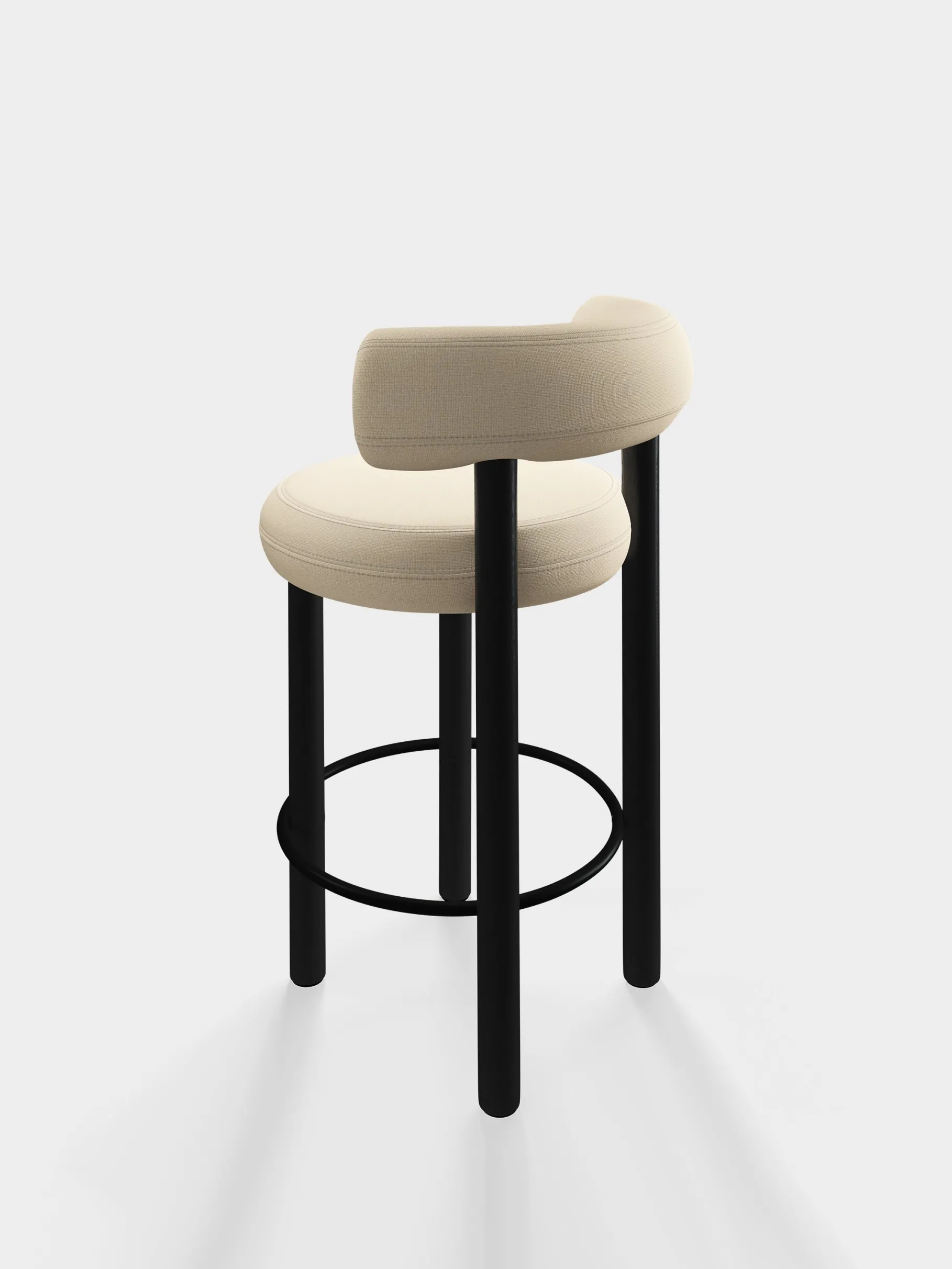 Fat Black Wood 65cm Counter Stool