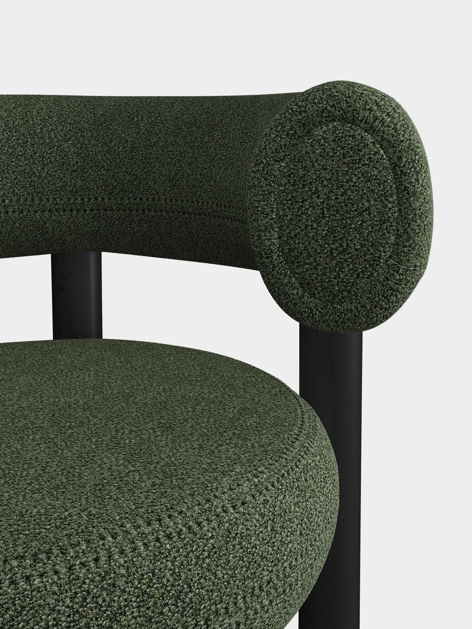 Fat Black Wood 65cm Counter Stool