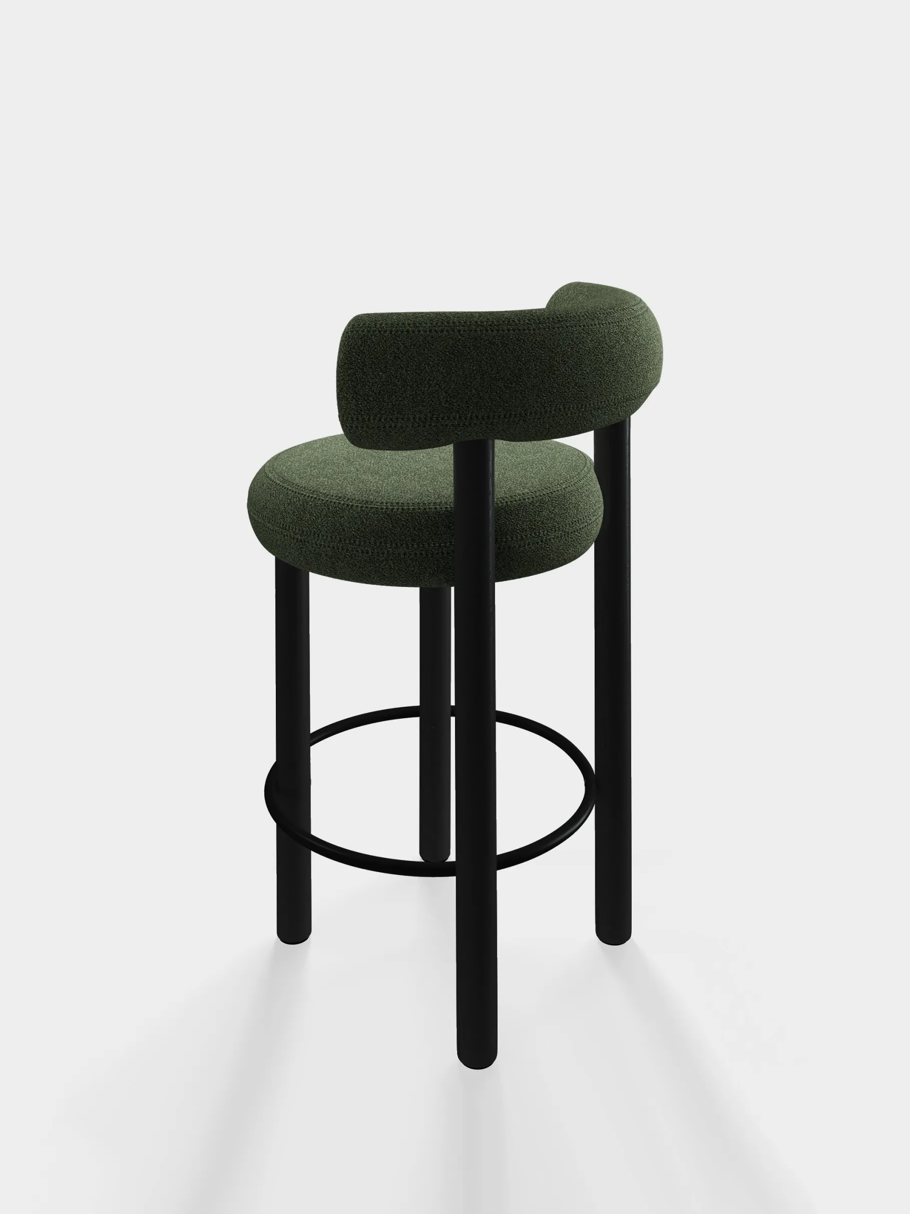 Fat Black Wood 65cm Counter Stool