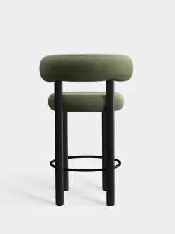 Fat Black Wood 65cm Counter Stool
