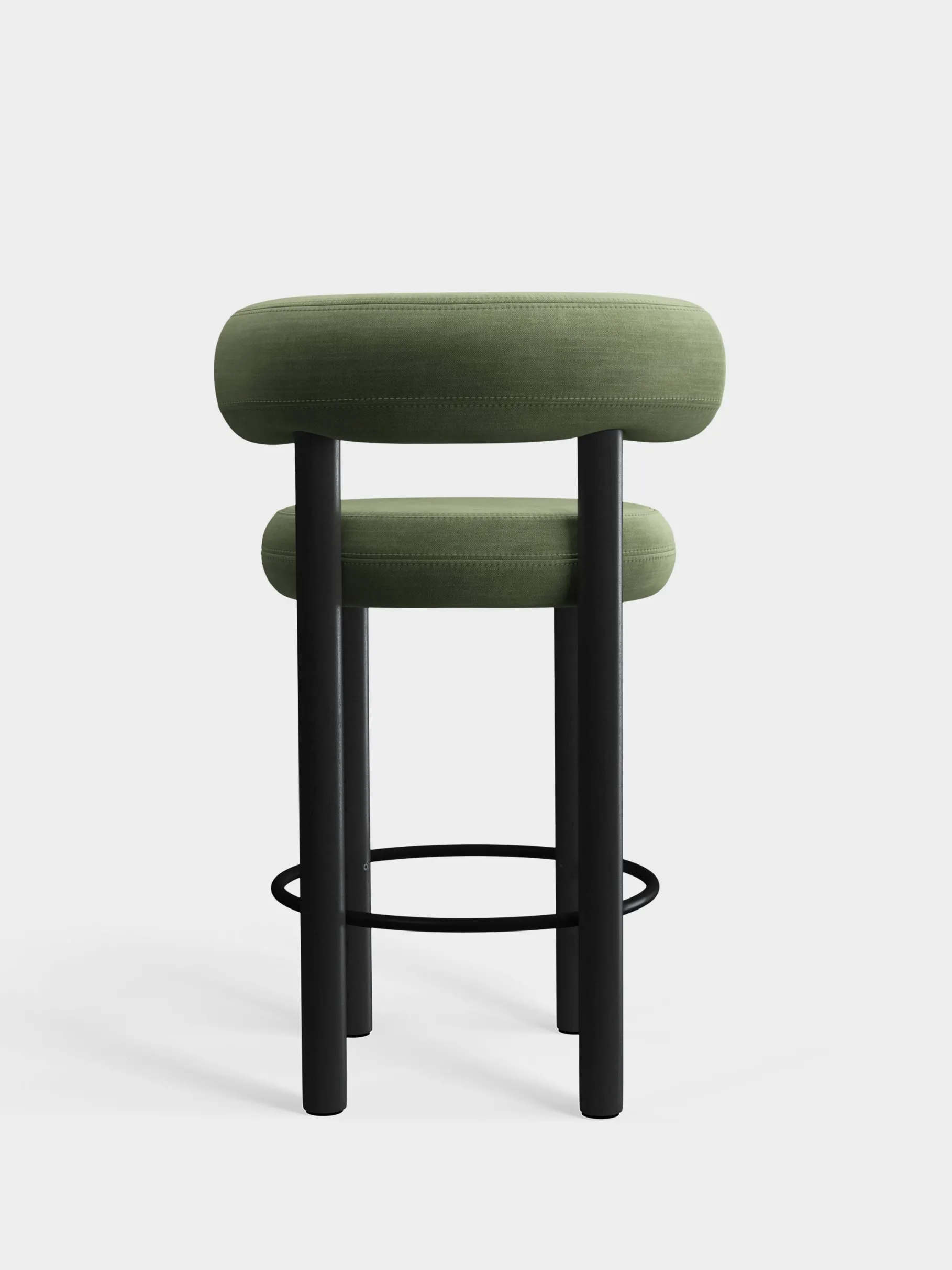 Fat Black Wood 65cm Counter Stool